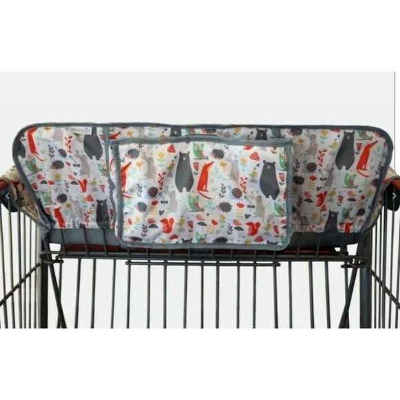 Suessie Baby Shopping Cart Cover and High Chair Cover, Forest Animals, Pockets - Picture 4 of 6